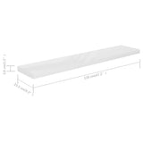 Flytende vegghyller 4 stk høyglans hvit 120x23,5x3,8 cm MDF