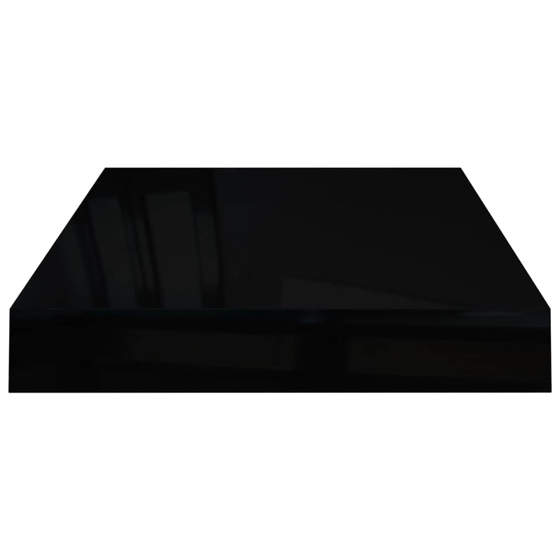 Flytende vegghylle høyglans svart 40x23x3,8 cm MDF