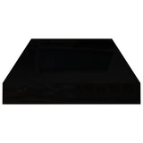 Flytende vegghylle høyglans svart 50x23x3,8 cm MDF