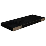 Flytende vegghyller 2 stk høyglans svart 60x23,5x3,8 cm MDF