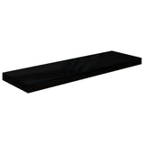 Flytende vegghylle høyglans svart 80x23,5x3,8 cm MDF