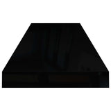 Flytende vegghylle høyglans svart 80x23,5x3,8 cm MDF