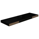 Flytende vegghylle høyglans svart 80x23,5x3,8 cm MDF