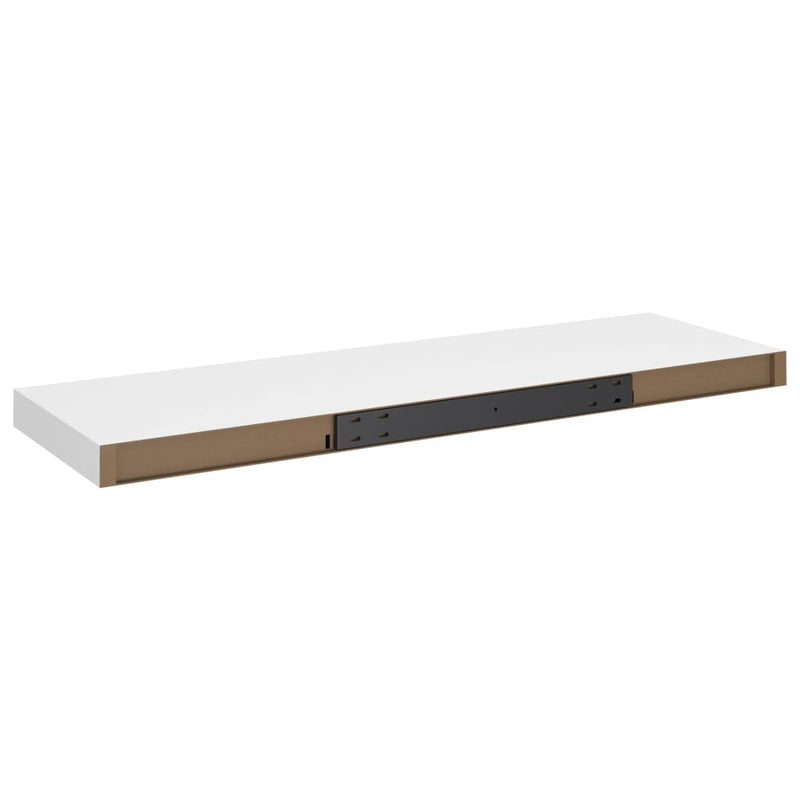 Flytende vegghyller 4 stk hvit 80x23,5x3,8 cm MDF