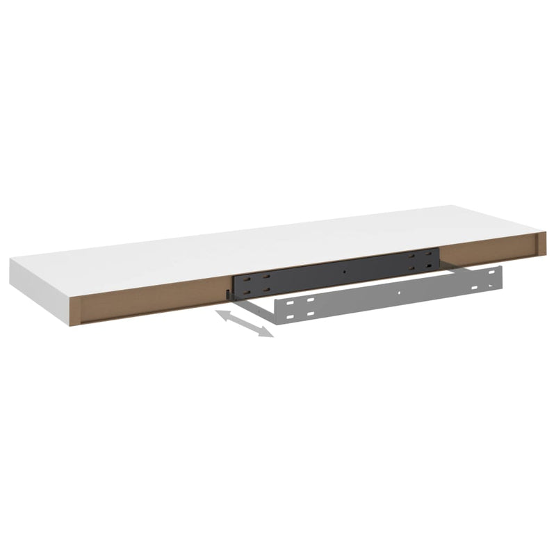 Flytende vegghyller 4 stk hvit 80x23,5x3,8 cm MDF