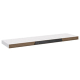 Flytende vegghyller 2 stk hvit 90x23,5x3,8 cm MDF