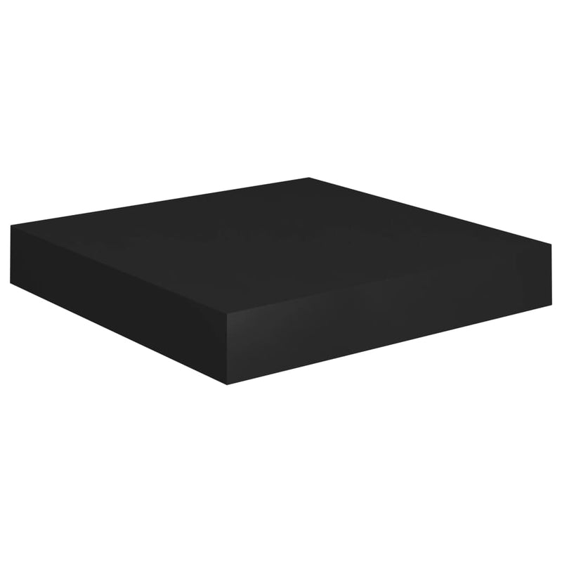 Flytende vegghyller 2 stk svart 23x23,5x3,8 cm MDF