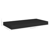 Flytende vegghyller 4 stk svart 50x23x3,8 cm MDF