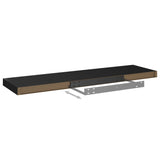 Flytende vegghylle svart 90x23,5x3,8 cm MDF