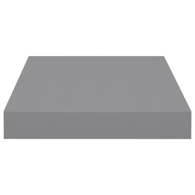 Flytende vegghylle grå 23x23,5x3,8 cm MDF