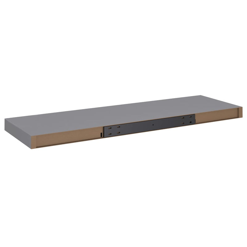 Flytende vegghyller 4 stk grå 80x23,5x3,8 cm MDF