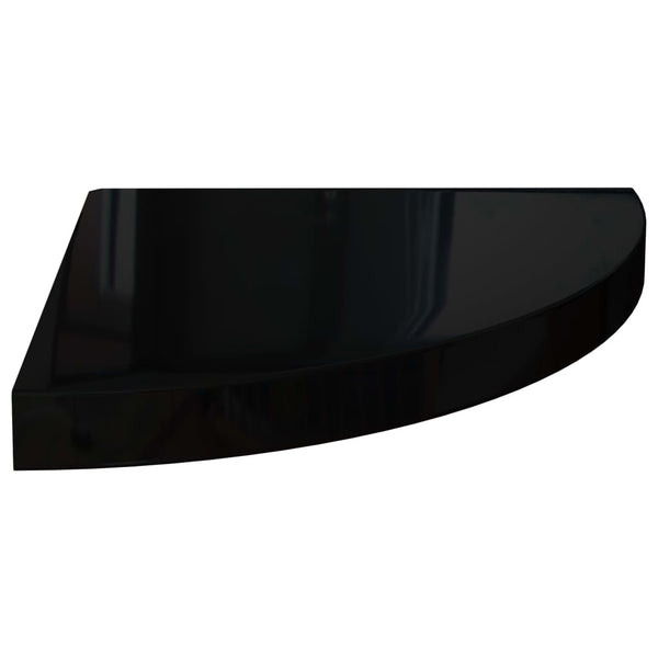 Flytende vegghylle høyglans svart 35x35x3,8 cm MDF