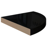 Flytende vegghyller 2 stk høyglans svart 35x35x3,8 cm MDF