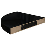 Flytende vegghyller 4 stk høyglans svart 35x35x3,8 cm MDF