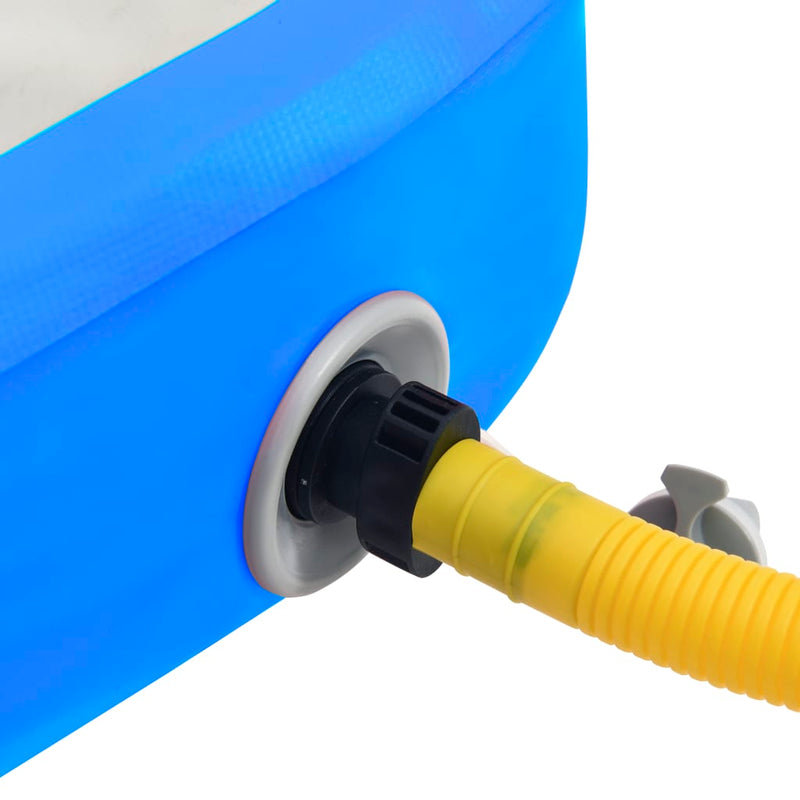 Oppblåsbar gymnastikkmatte med pumpe 60x100x20 cm PVC blå