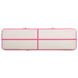 Oppblåsbar gymnastikkmatte med pumpe 600x100x15 cm PVC rosa