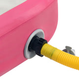 Oppblåsbar gymnastikkmatte med pumpe 600x100x15 cm PVC rosa