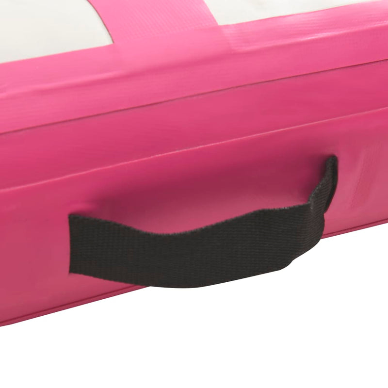 Oppblåsbar gymnastikkmatte med pumpe 400x100x20 cm PVC rosa