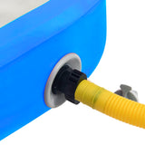 Oppblåsbar gymnastikkmatte med pumpe 400x100x20 cm PVC blå