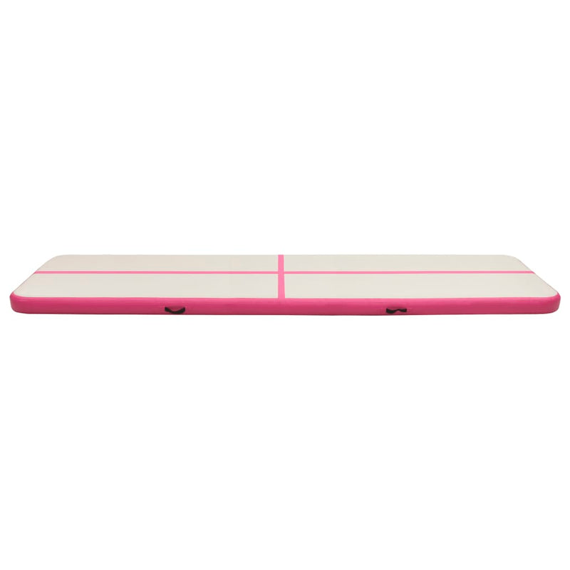 Oppblåsbar gymnastikkmatte med pumpe 600x100x20 cm PVC rosa