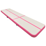 Oppblåsbar gymnastikkmatte med pumpe 700x100x20 cm PVC rosa