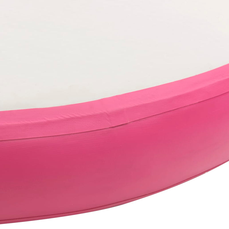 Oppblåsbar gymnastikkmatte med pumpe 100x100x20 cm PVC rosa