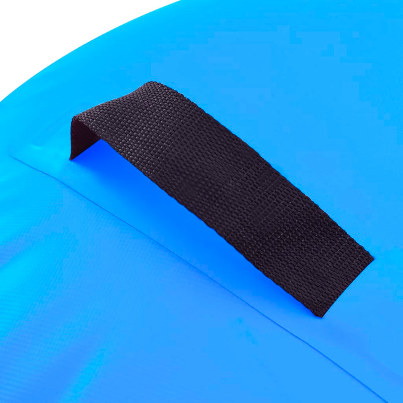 Oppblåsbar gymnastikkrull med pumpe 120x75 cm PVC blå