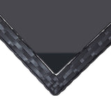 Hagebord svart 240x90x74 cm polyrotting og glass