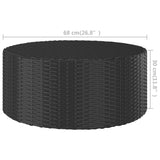 Tebord svart 68x68x30 cm polyrotting