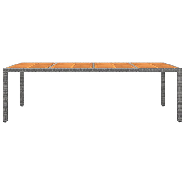 Hagebord grå 250x100x75 cm polyrotting og heltre akasie