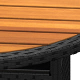 Hagebord Ø80x75 cm akasie og polyrotting svart