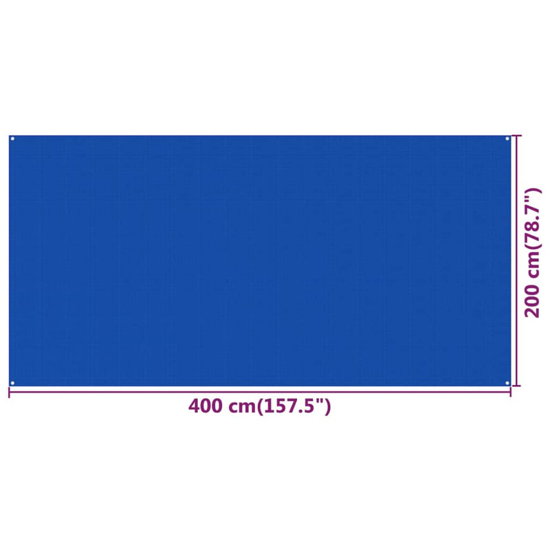 Teltteppe 200x400 cm blå HDPE