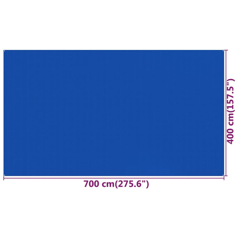 Teltteppe 400x700 cm blå HDPE