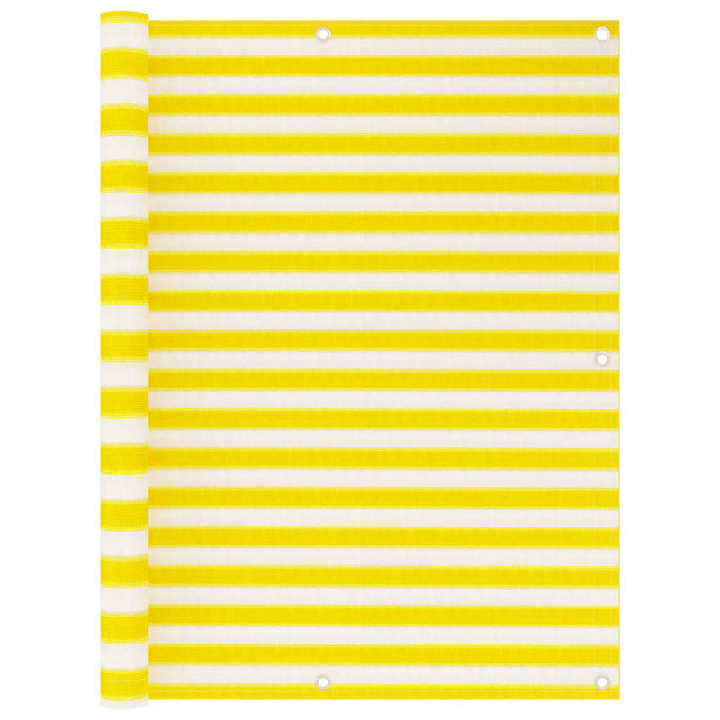 Balkongskjerm gul og hvit 120x400 cm HDPE
