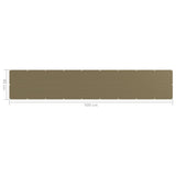 Balkongskjerm gråbrun 90x500 cm HDPE