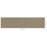 Balkongskjerm gråbrun 120x500 cm HDPE