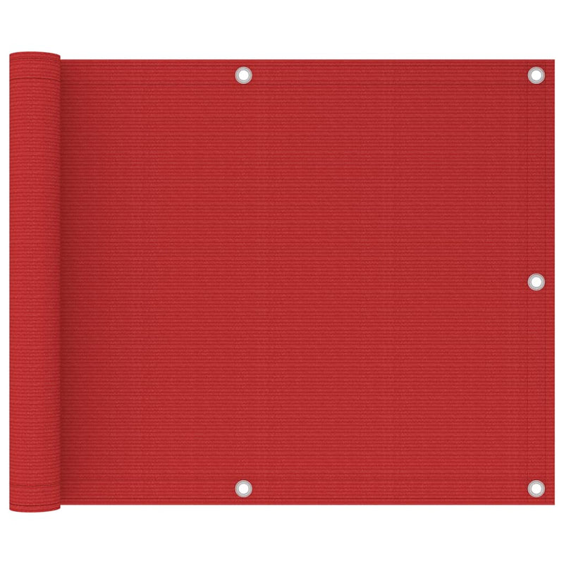 Balkongskjerm rød 75x300 cm HDPE