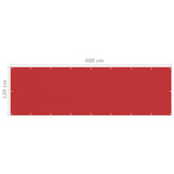 Balkongskjerm rød 120x400 cm HDPE