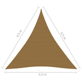 Solseil 160 g/m² gråbrun 4,5x4,5x4,5 m HDPE