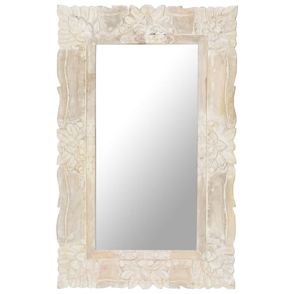 Speil hvit 80x50 cm heltre mango