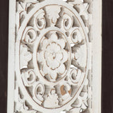 Håndskåret veggpanel MDF 60x60x1,5 cm brun og hvit