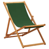 Sammenleggbar strandstol eukalyptus og stoff grønn