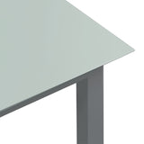 Hagebord lysegrå 80x80x74 cm aluminium og glass