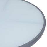 Hagebord lysegrå 60 cm stål og glass