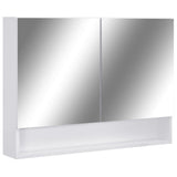 Speilskap med LED hvit 80x15x60 cm MDF