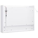 Speilskap med LED hvit 80x15x60 cm MDF