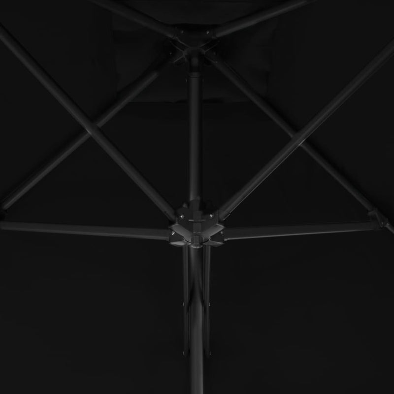 Parasoll med stålstang svart 250x250x230 cm