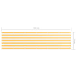 Balkongskjerm hvit og gul 75x300 cm oxfordstoff