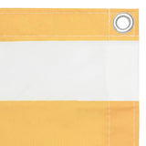 Balkongskjerm hvit og gul 75x600 cm oxfordstoff