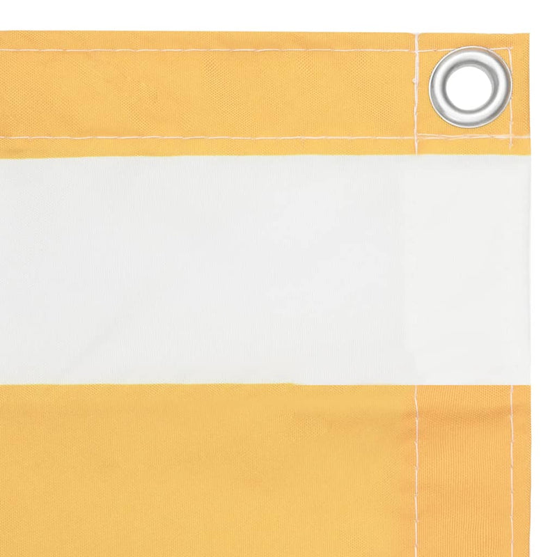 Balkongskjerm hvit og gul 120x500 cm oxfordstoff
